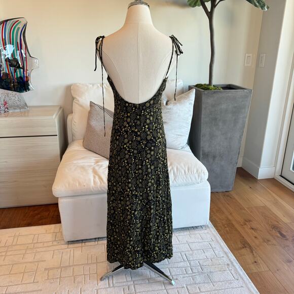 Sandro Women's Black Carolina Gathered Tie Floral-Print Maxi Dress Size 36 - Picture 4 of 8